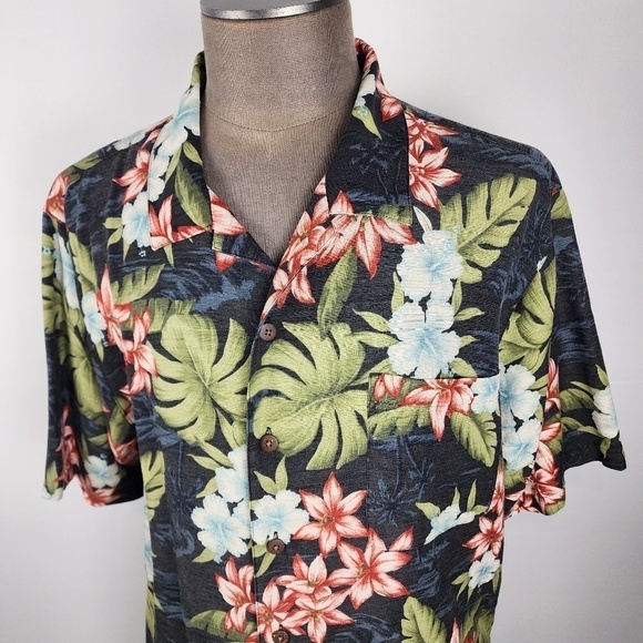 HAVANA JACK’S CAFE- Mens XXL Short Sleeve Tropical Hawaiian Silk Camp Shirt - Picture 1 of 8